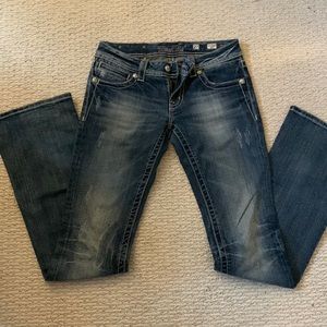 Miss Me JP5117B19 Boot Cut 31 Distressed Jeans, Low Waisted